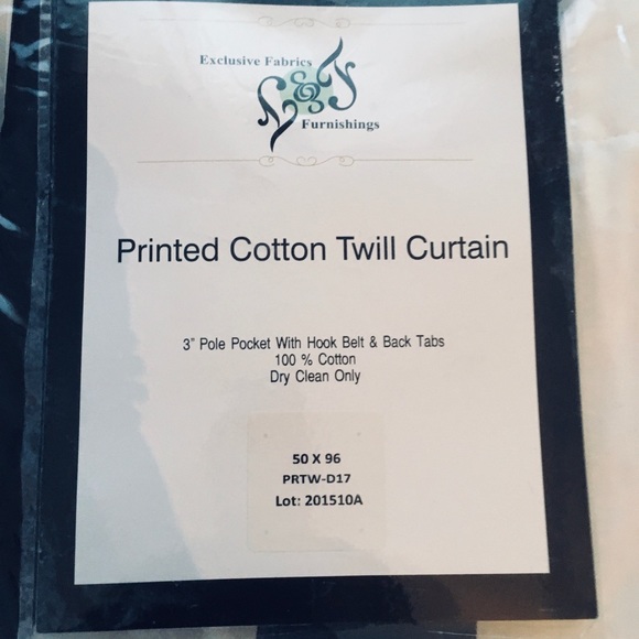 NW BLACK & WHITE STRIPE COTTON TWILL CURTAIN 96” - Picture 6 of 6